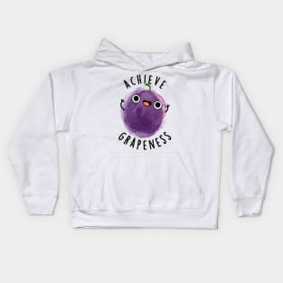 Achieve Grapeness Cute Positive Grape Pun Kids Hoodie